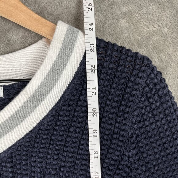 Liz Claiborne Chunky Knit V-Neck Sweater Women’s XLT Navy Preppy Academia Cozy - Picture 5 of 8